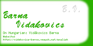 barna vidakovics business card